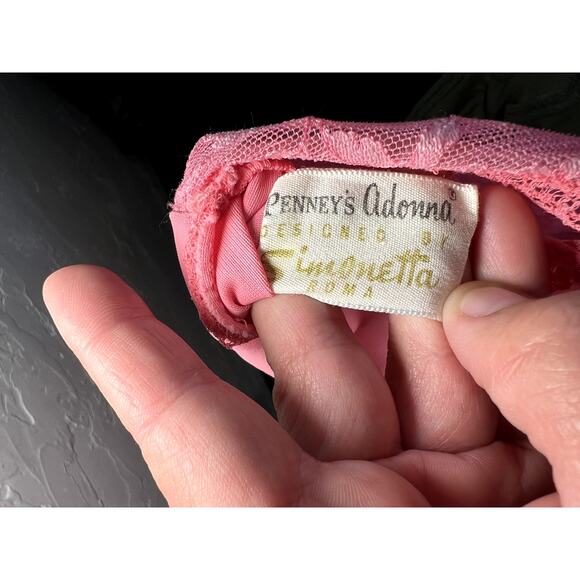 Penney's Adonna vintage pink lace nylon slip womens medium coquette fairycore - Picture 8 of 10